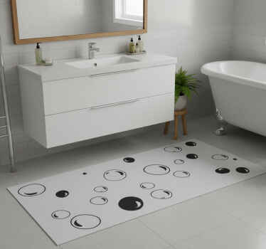 Vinyl teppich bad mit transparenten blasenmotiven - TenStickers