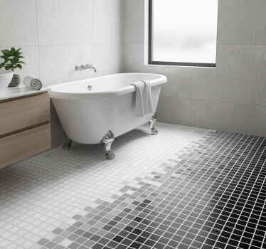 Vinyl teppich bad mit kleinen monochromen mosaiken - TenStickers