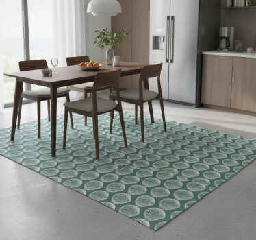 Kitchen vinyl rug retro seashell pattern mat - TenStickers