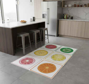 Sliced fruit kitchen vinyl rug - TenStickers