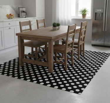 Polka dot kitchen vinyl rug - TenStickers
