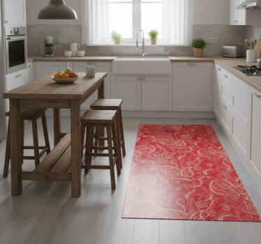 Kitchen vinyl rug paisley illustration fridge - TenStickers
