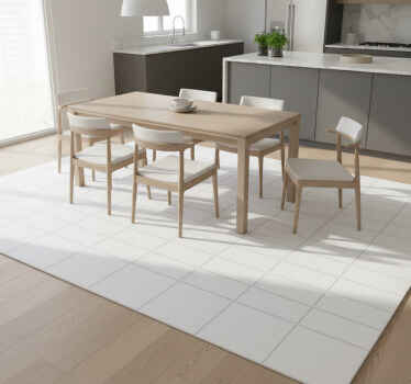 Long white kitchen vinyl rug - TenStickers