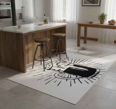 Kitchen vinyl rug beer light design - TenStickers