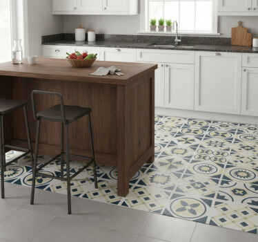 Kitchen vinyl rug with alionsa tiles design - TenStickers