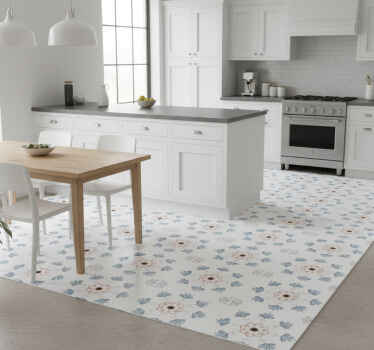 Kitchen vinyl rug in antique grey cement design - TenStickers