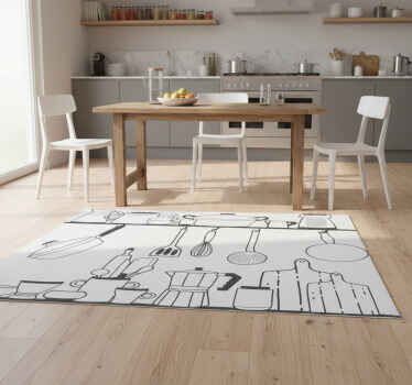 Kitchen vinyl rug kitchen tools for shelf storage - TenStickers