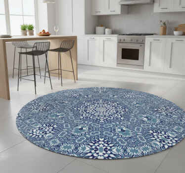 Kitchen vinyl rug mosaic mandala design - TenStickers
