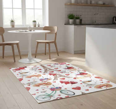 Kitchen vinyl rug love paris - TenStickers