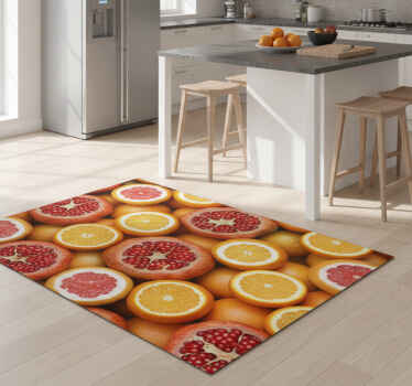 Sliced fruits kitchen vinyl rug - TenStickers