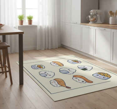 Cute sushi kitchen vinyl rug - TenStickers