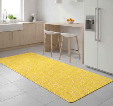 Orange pattern kitchen vinyl rug - TenStickers