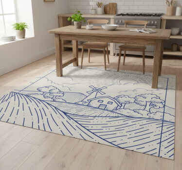 Tapis vinyle cuisine moulins hollandais - TenStickers