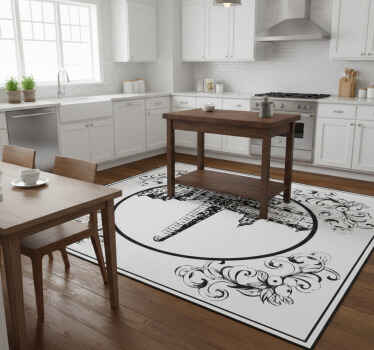 Kitchen vinyl rug amsterdam dam square design - TenStickers