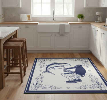 Alfombra vinílica cocina pescador - TenVinilo