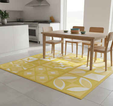 Kitchen vinyl rug in illuminating pantone - TenStickers