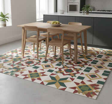 Kitchen vinyl rug with star cement design - TenStickers