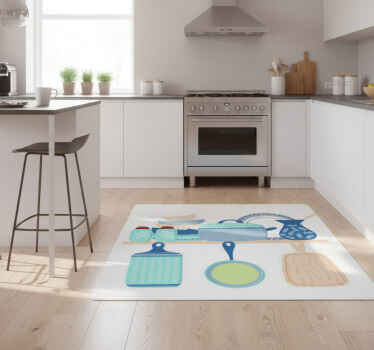 Kitchen vinyl rug for ceramic cookware - TenStickers