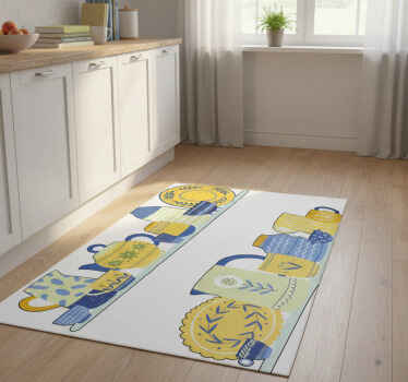 Vintage elegant kitchen shelf kitchen vinyl rug - TenStickers