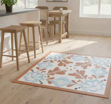 Kitchen vinyl rug floral mediterranean tiles - TenStickers