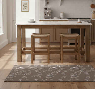 Croissant café owner kitchen vinyl rug - TenStickers