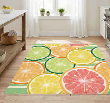 Kitchen vinyl rug citrus tile stickers - TenStickers