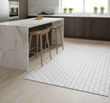 Kitchen vinyl rug white brick laminate - TenStickers