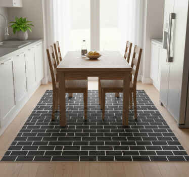 Kitchen vinyl rug dark brick pattern design - TenStickers