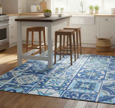 Kitchen vinyl rug talavera tiles kitchen decal - TenStickers
