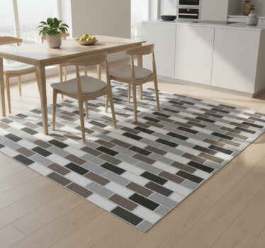 乙烯基厨房地毯灰色瓷砖边缘设计 - TenStickers