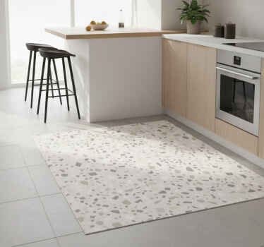 Grey terrazzo kitchen vinyl rug - TenStickers