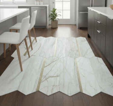 Tapis vinyle cuisine design marbre tendance - TenStickers