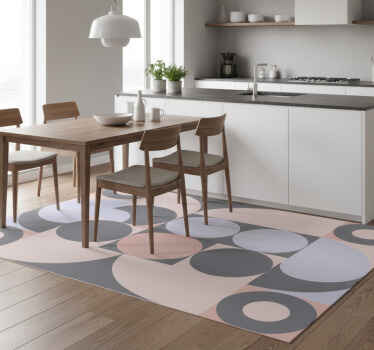 Kitchen vinyl rug with geometric circles pattern - TenStickers