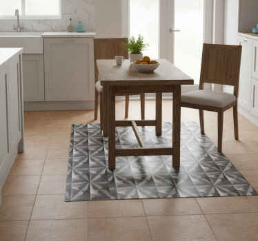 Kitchen vinyl rug with vintage geometric floral design - TenStickers
