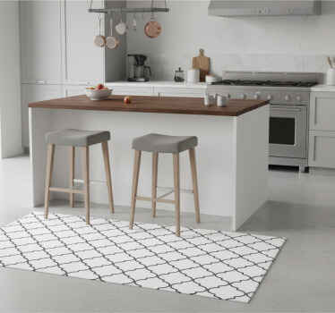 Kitchen vinyl rug with geometric moroccan design - TenStickers