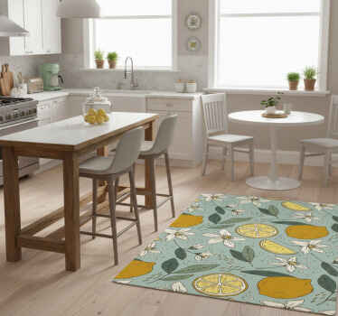 Colorful lemon pattern kitchen vinyl rug - TenStickers