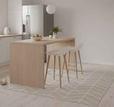 Kitchen vinyl rug scandinavian style beige and white - TenStickers