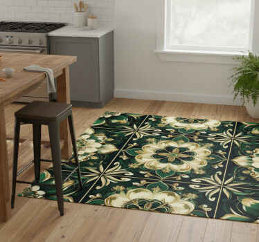 Kitchen vinyl rug botanical mosaic design - TenStickers