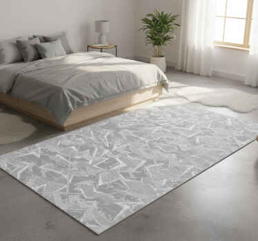 卧室乙烯基地毯，灰色80年代精美图案 - TenStickers