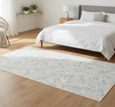 卧室乙烯基地毯优雅80年代花卉图案 - TenStickers