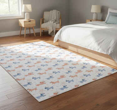 Vinyl tapijt slaapkamer schattige honden met kroon - TenStickers