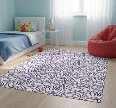 卧室乙烯基地毯运动涂鸦设计 - TenStickers