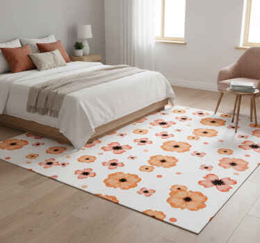 卧室乙烯基地毯橙粉色水彩图案 - TenStickers