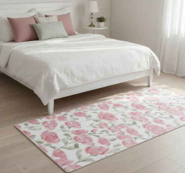 卧室乙烯基地毯自然复古玫瑰图案 - TenStickers