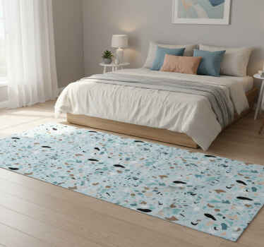 Bedroom vinyl rug with terrazzo style design - TenStickers