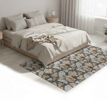 Bedroom vinyl rug in cement terrazzo design - TenStickers