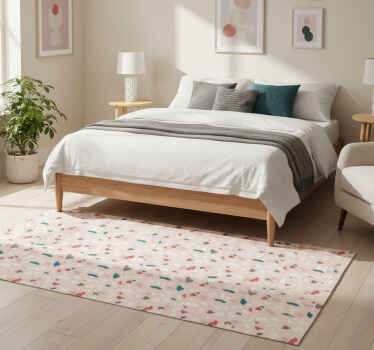 Bedroom vinyl rug with terrazzo effect design - TenStickers