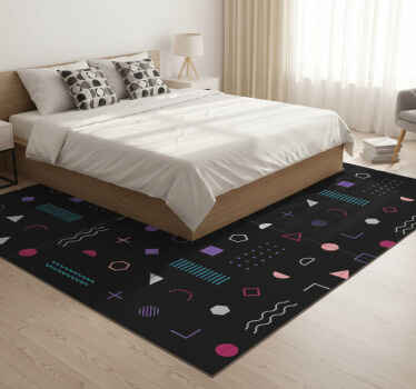 卧室乙烯基地毯多彩复古几何图形 - TenStickers