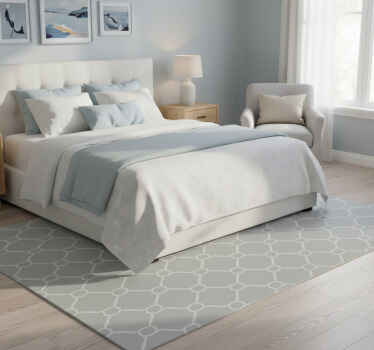 卧室乙烯基地毯灰色几何汉普顿图案 - TenStickers