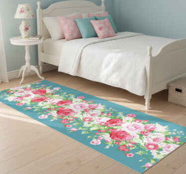 Χαλί κρεβατοκάμαρας σε τυρκουάζ shabby chic σχέδιο - TenStickers